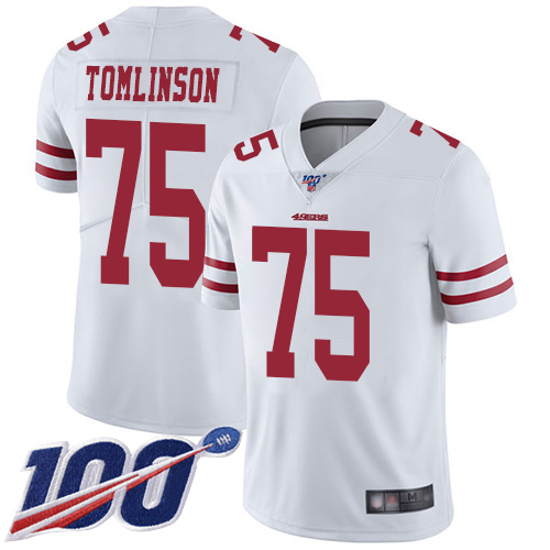 San Francisco 49ers Limited White Men Laken Tomlinson Road NFL Jersey #75 100th Season Vapor Untouchable